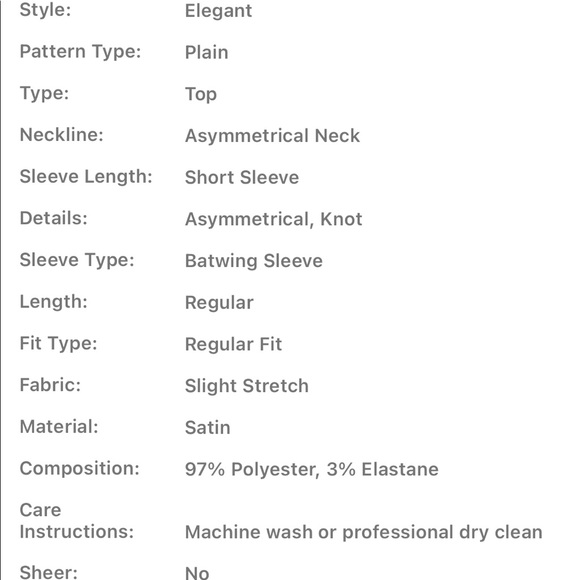 Classic Elegant Off shoulder Asymmetrical Neck Tie Office Work Satin Top Blouse - Picture 16 of 16